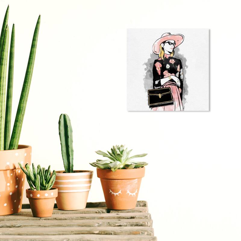 Wynwood Studio Canvas Fashion and Glam Florals for Her Pink and Pastel Pink Glam Wall Art Canvas Print - 12 x 12