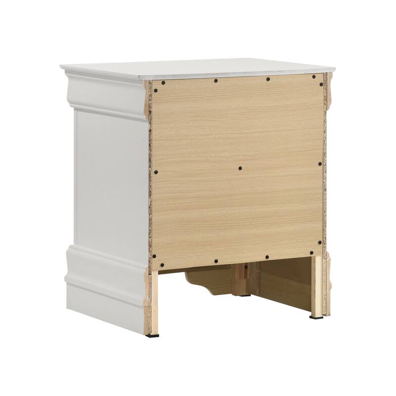2-Drawer Nightstand with Bracket Feet