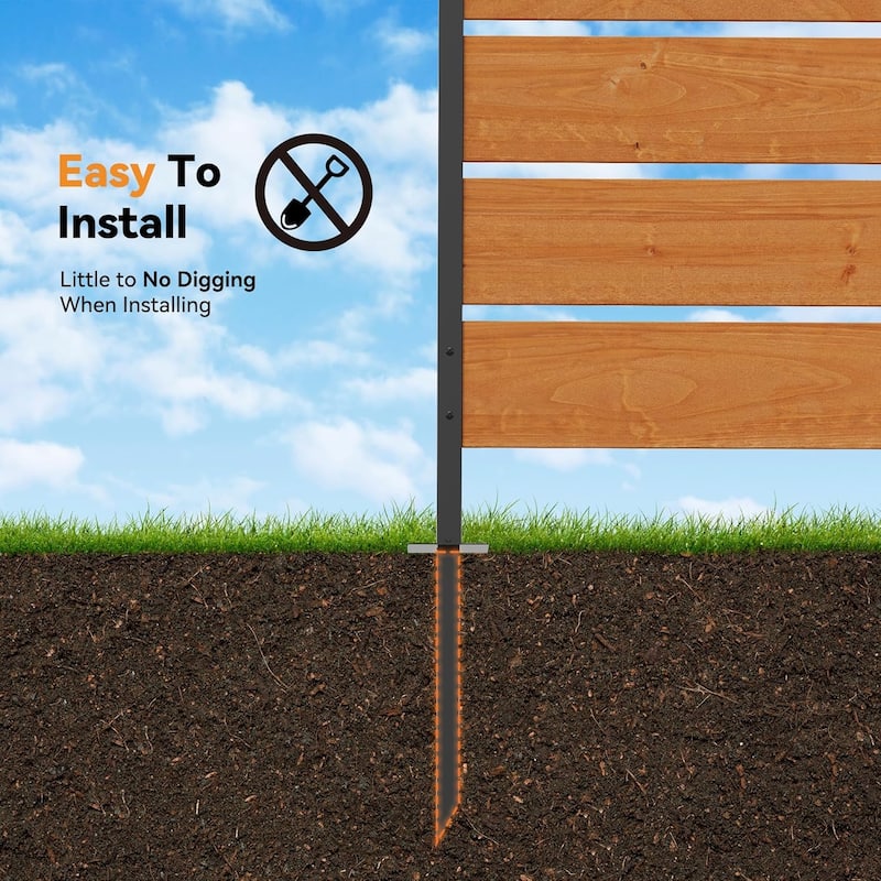 5' x 3' Wood Privacy Fence Screen (1 Panel) Natural Wood, Outdoor Privacy Fence Panel for Deck Balcony - 2.94'x5.46'