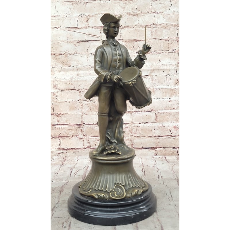 American Revolutionary War Drummer - Bronze Metal Figure Statue Sculpture Original Art By Milo