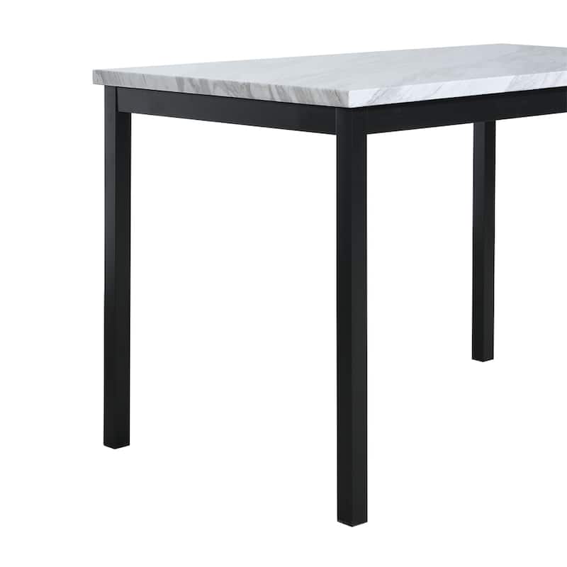 Metal Dining Table with Laminated Faux Marble Top
