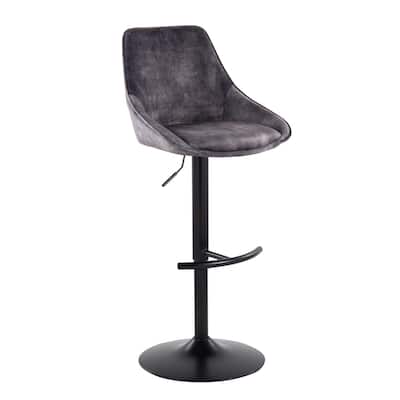 Silver Orchid Alba Adjustable Bar Stool with Rounded T Footrest (Set of 2)