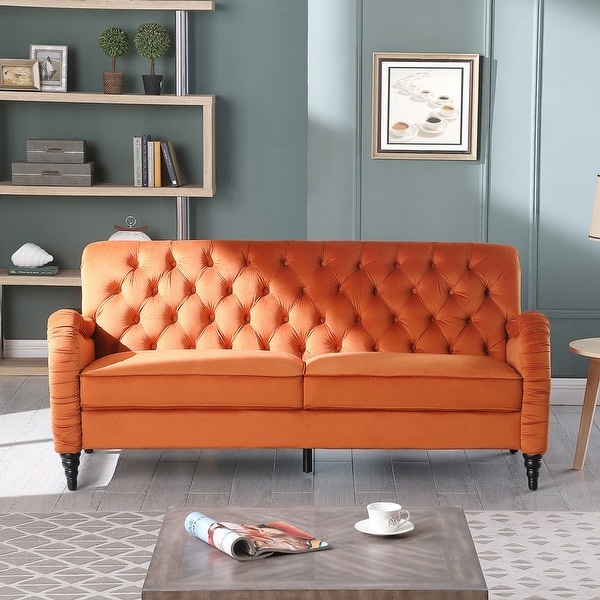 burnt orange 3 seater sofa