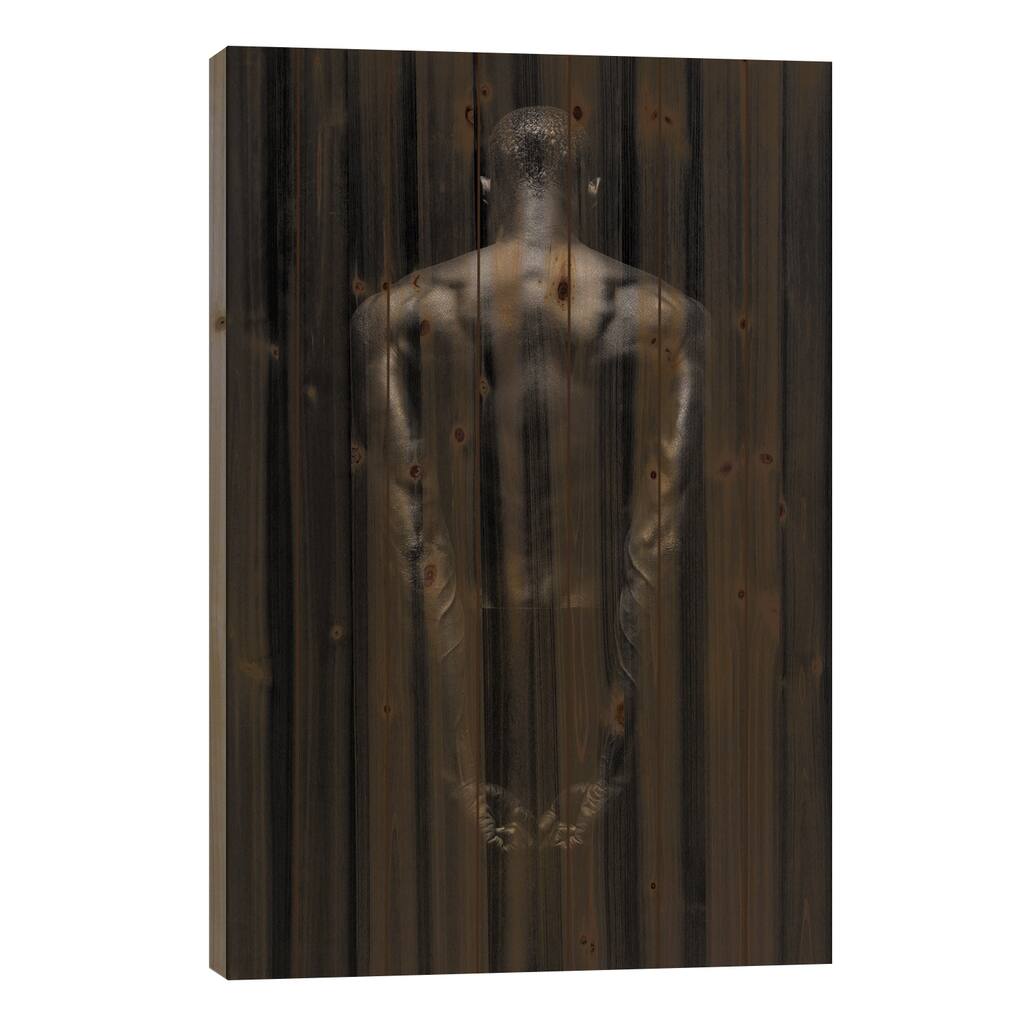 Black Back Print On Wood by Patrick Odorizzi - Multi-Color