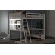 preview thumbnail 15 of 33, Full Size Loft Bed with L-shaped Multi-storage Desk, LED light & USB Charging Station, Wooden Loft Bed Storage Bench w/2 Drawers