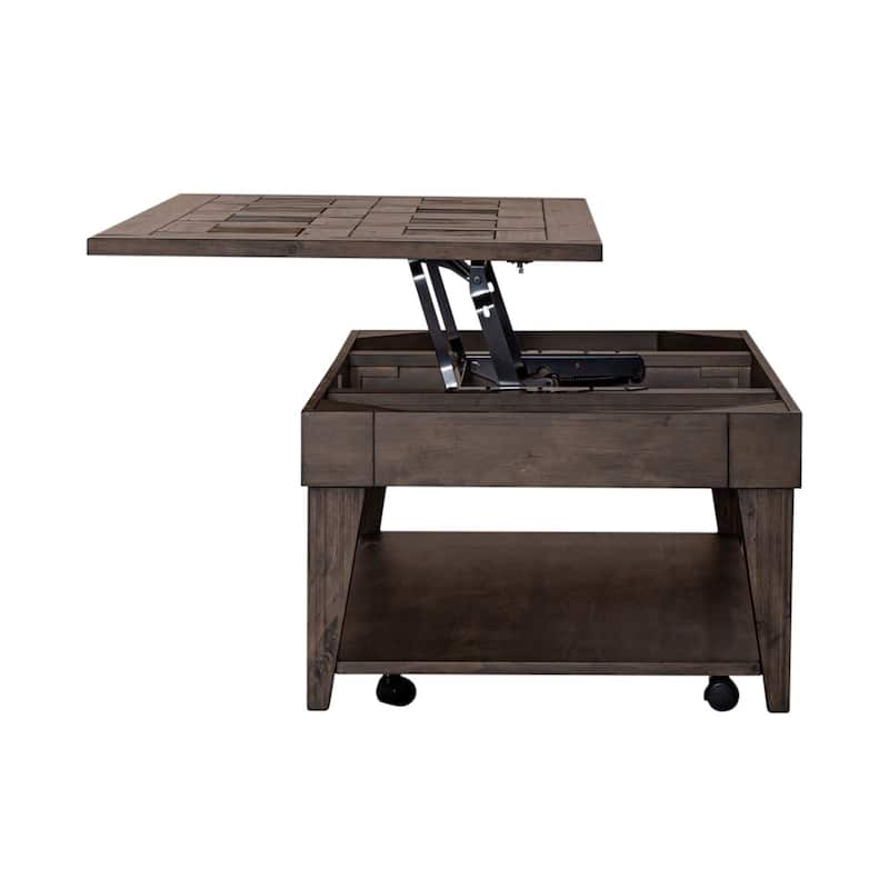 Arrowcreek Lift Top Cocktail Table, End Tables Set - Reclaimed Wood & Stone