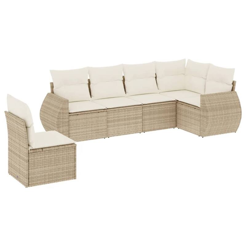 vidaXL Patio Sofa Set with Cushions Outdoor Conversation Furniture Poly Rattan