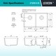 preview thumbnail 6 of 7, 32 Inch Lexicon Platinum Quartz Composite Drop-in Undermount Galaxy Black - 19" W x 32" L x 9.75" H