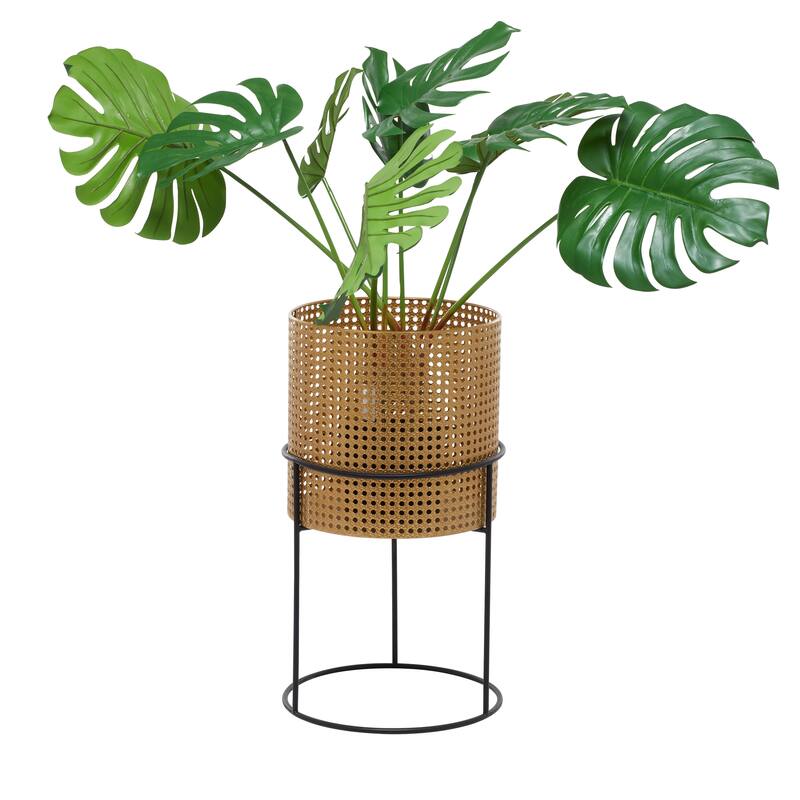 White Black or Gold Basket Style Glam Modern Planter Stands (Set of 3) - S/3 23", 19", 15"H