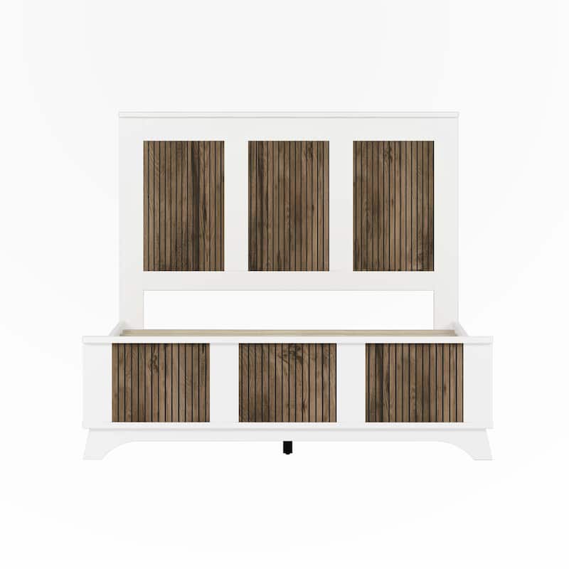 Farmhouse Wooden Platform Full Size Bed