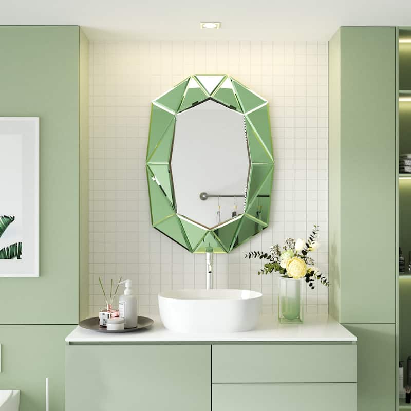 Diamond Beveled Edge Bathroom Wall Vanity Mirror