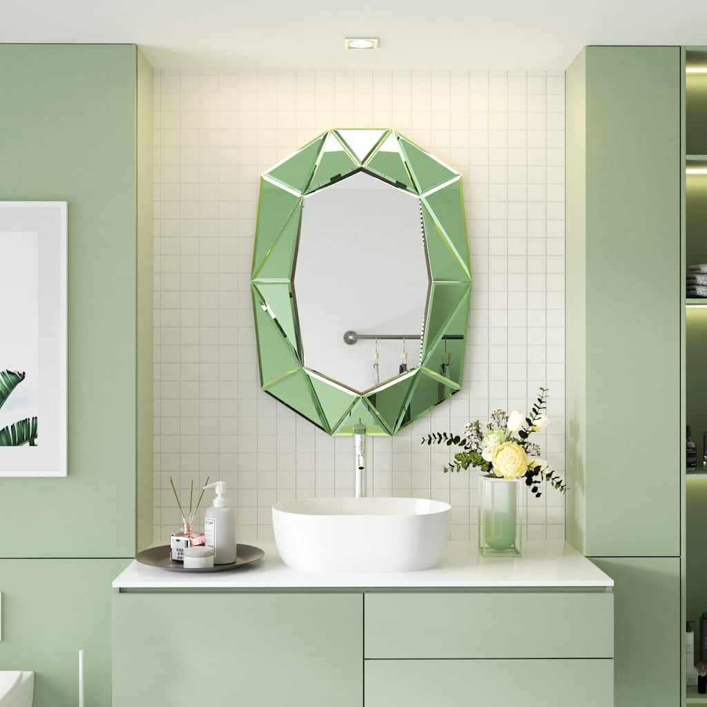Diamond Beveled Edge Bathroom Wall Vanity Mirror