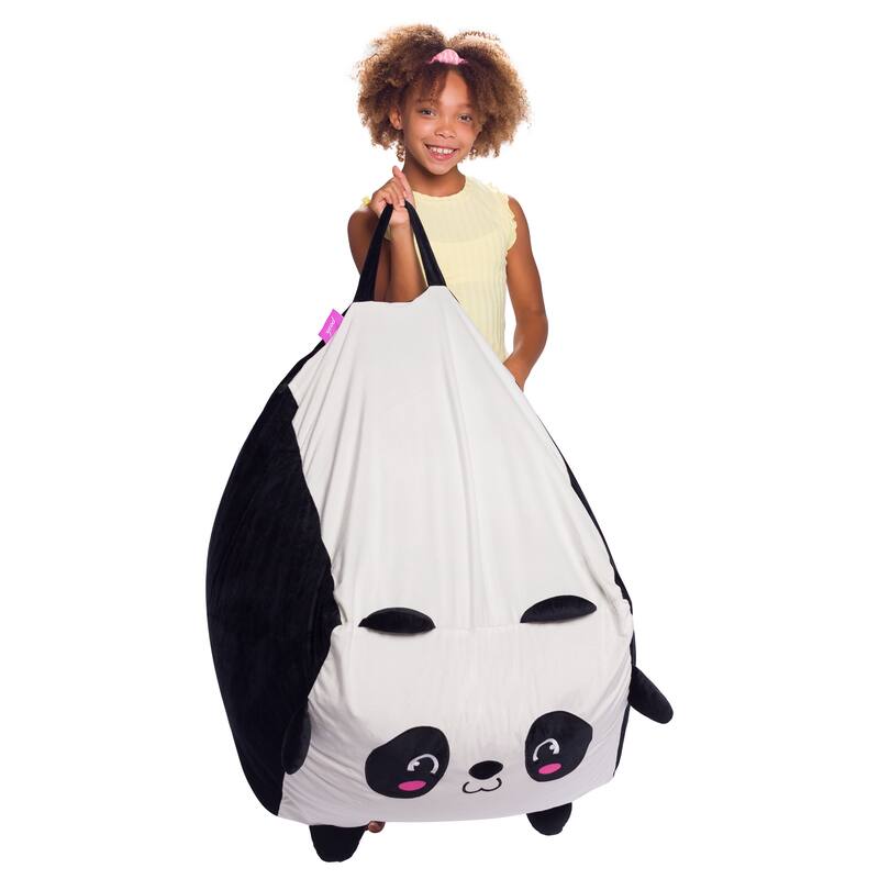 Stuffed Animal Storage Bean Bag Chair Cover only for Kids, Toy Holder