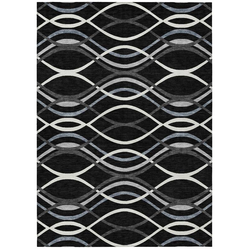HomeRoots Abstract Transitional Rectangle Outdoor Rug
