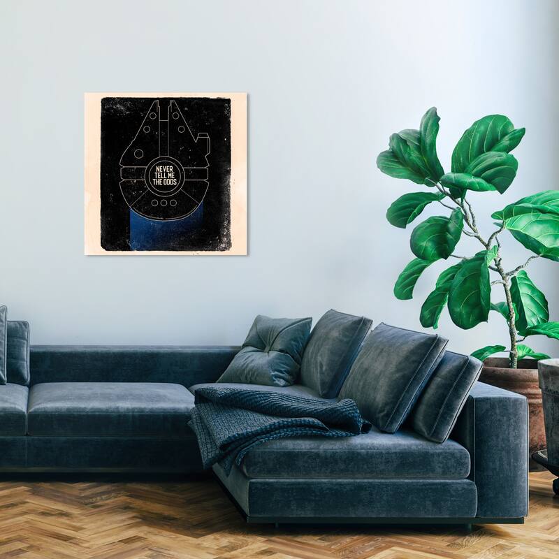 Wynwood Studio Prints Fantasy and Sci-Fi Never Tell Me the Odds Black and Modern & Contemporary Wall Art Canvas Print - 30 x 30