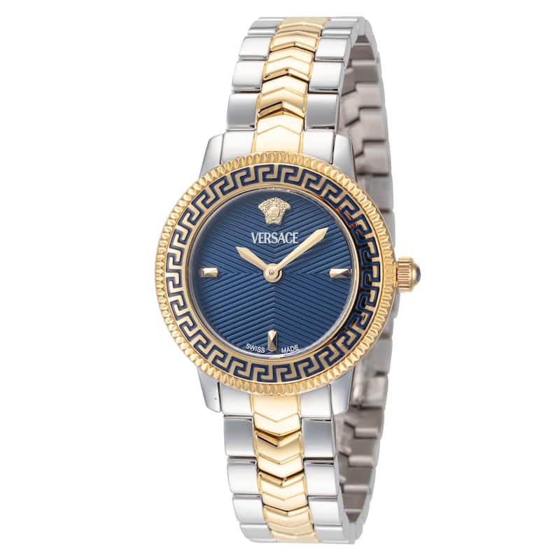 Versace Women's V-Icon 30mm Blue Dial Stainless Steel Quartz Watch - Two-Tone - One Size