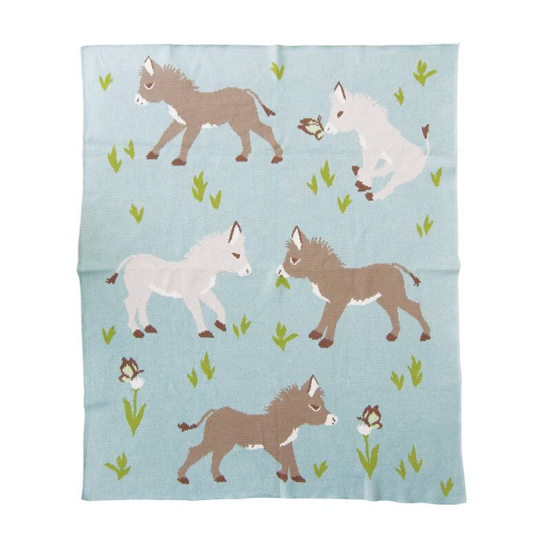 Cotton Knit Baby Blanket with Prints