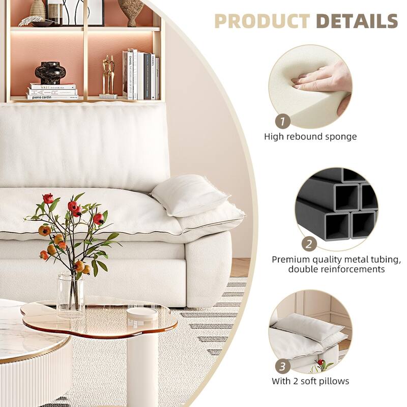 GDFStudio - Velvet 73.2" 3-in-1 Convertible Pull Out Sofa Bed