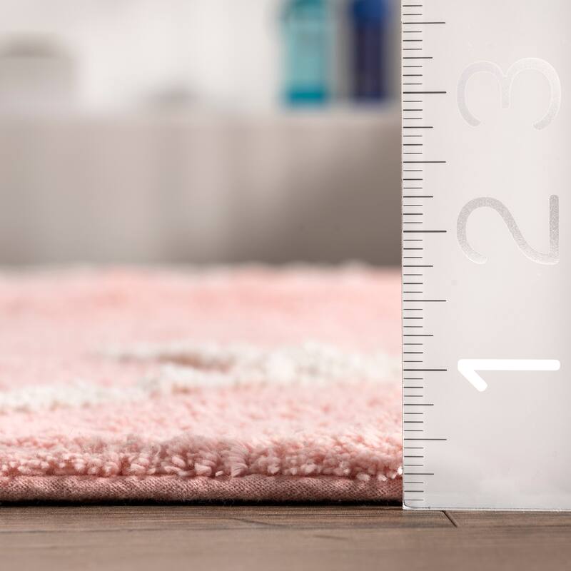 Nuloom Alphabet SpinClean Washable Round Rug