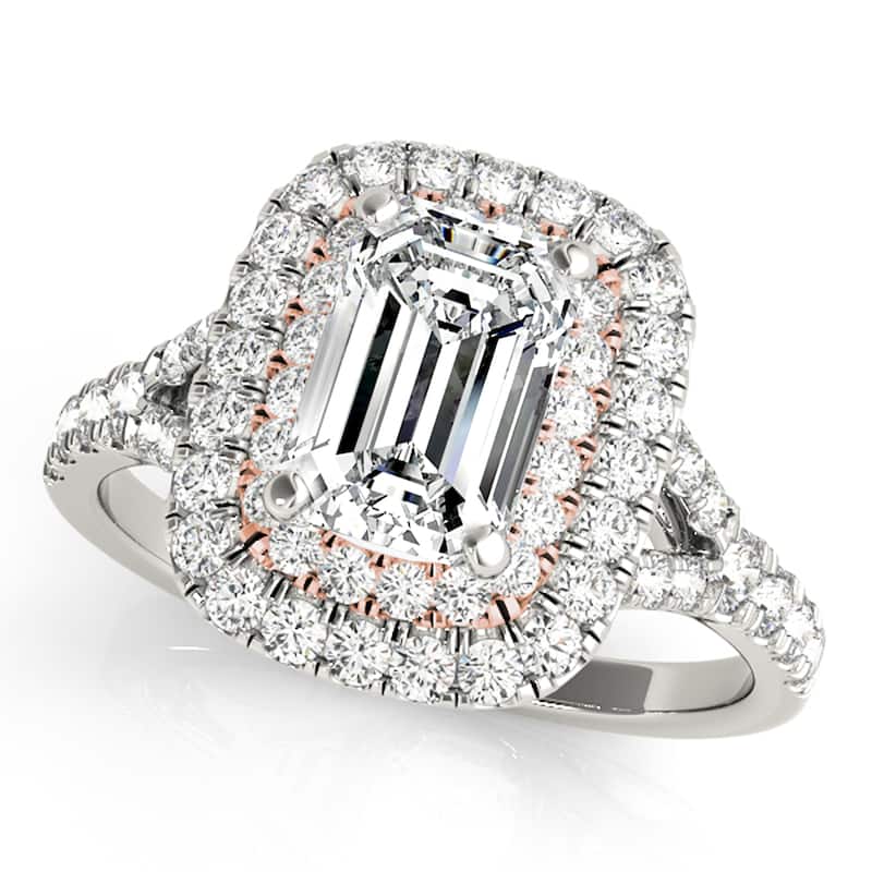 Auriya 14k Rose Gold Lab Grown Emerald Diamond Halo Engagement Ring 0.50 to 5.00 ct. tw. (F-G VS) - 2.00 ct. center - 8.5