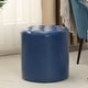 preview thumbnail 43 of 60, Adeco Round Ottoman Upholstered Tufted Faux Leather Footrest