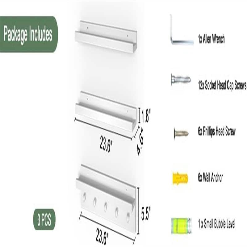 24 Inch Floating Shelves for Wall - 4.5"D x 24"W x 2"H