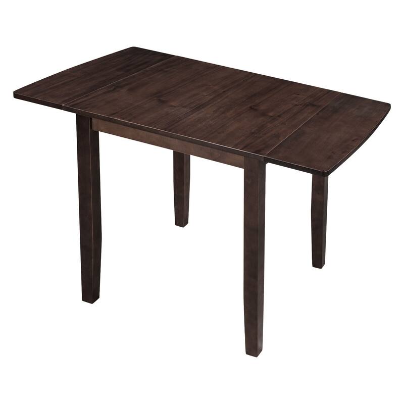 Double Dining Table Set, Extendable Design with Wood Drop Leaf Top and 2 X-back Wooden Chairs, 3 Piece for Dining Room