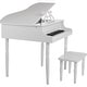 preview thumbnail 1 of 10, Hey Play Kids Piano - 30 Key Mini Grand Piano with Music Stand and Bench White