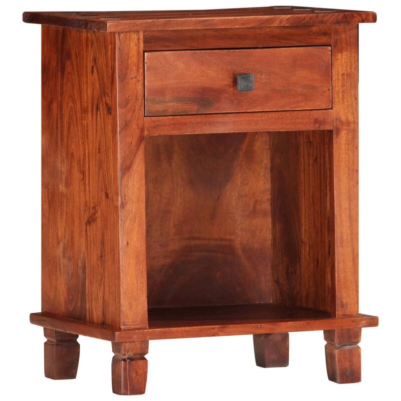 vidaXL Bedside Cabinet 15.7x11.8x19.7" Solid Acacia Wood - 15.7 x 11.8 x 19.7"