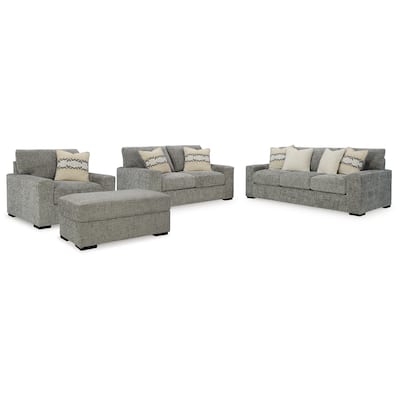 Signature Design by Ashley Dunmor Gray 4-Piece Upholstery Package - 96"W x 45"D x 42"H
