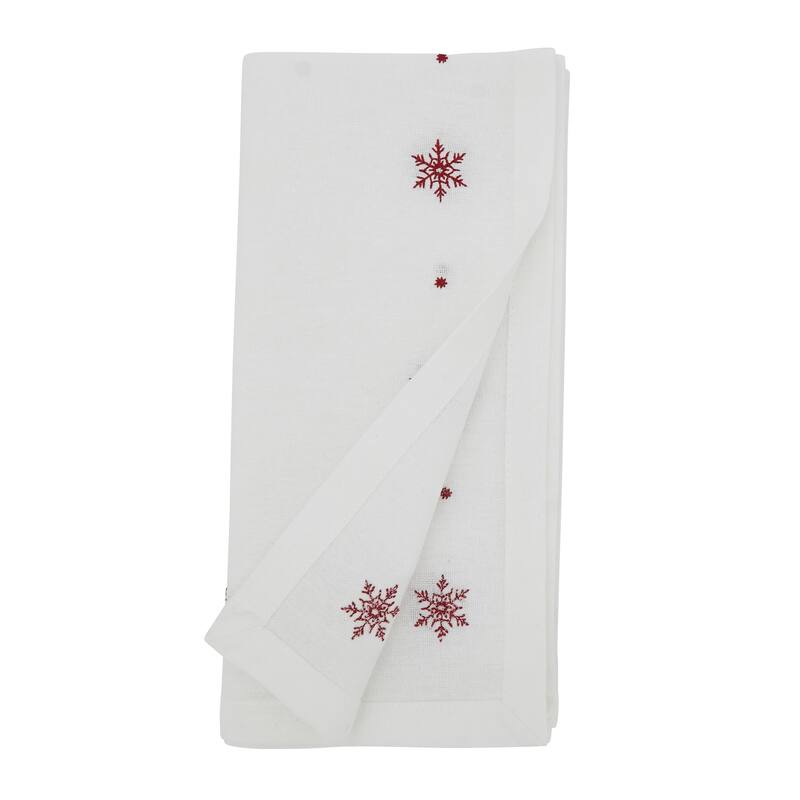 Festive Snowflake Embroidered Napkin (Set of 4)