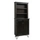 preview thumbnail 1 of 29, 78-inch Tall Lodge Style China Cabinet with 3 Display Shelves, 2 Doors, and 4 Legs Espresso Top & Base