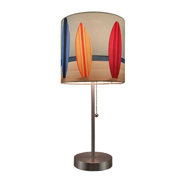Get Wallpaper Shop Surfboard Beach Stainless Steel Accent Lamp W Decorative Shade 18 5 X 8 25 X 8 25 Inches Overstock 17041697 For iPhone Free