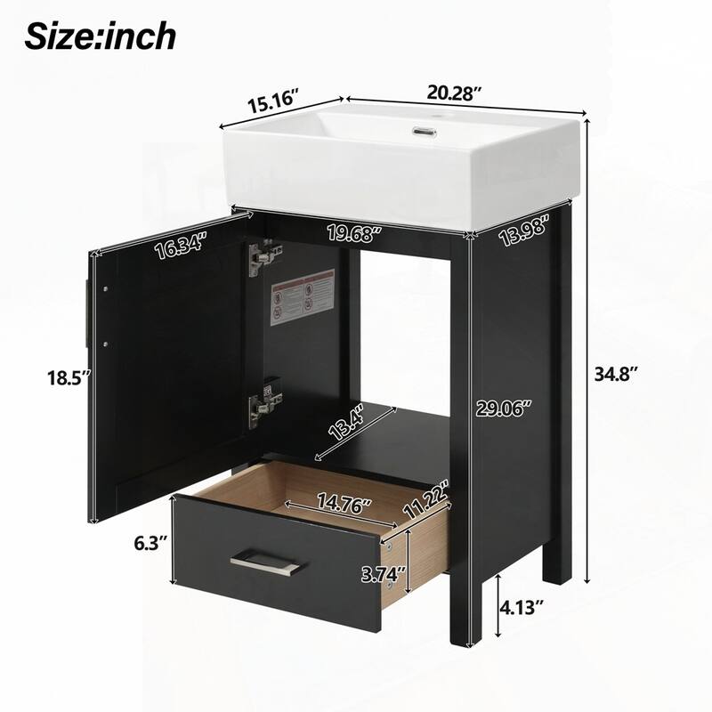 Bathroom Vanity with Ceramic Sink