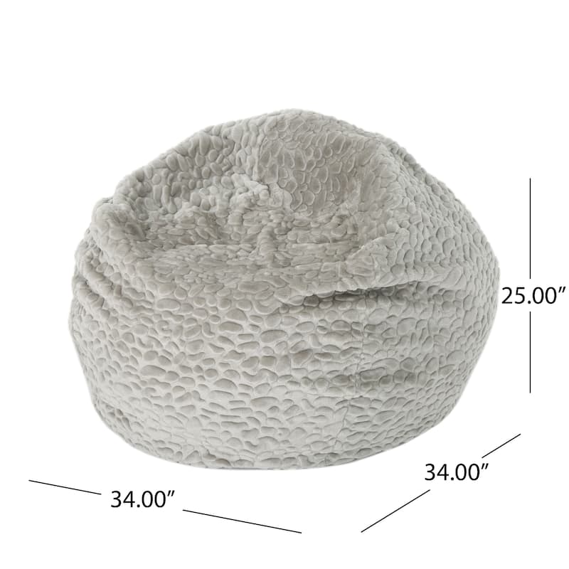 3 Foot Rounded Faux Fur Bean Bag