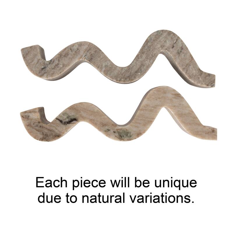 Marble Wave Double Taper Candle Holder - 14.5"L x 4.0"W x 2.0"H