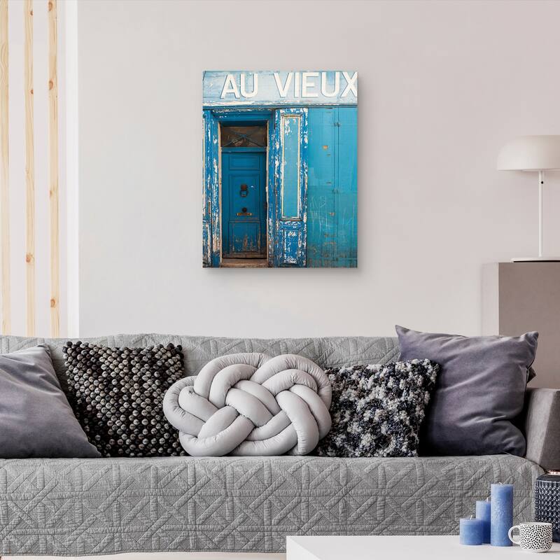 Blue Door Au Vieux by Sossi Madzounian Canvas Art Print