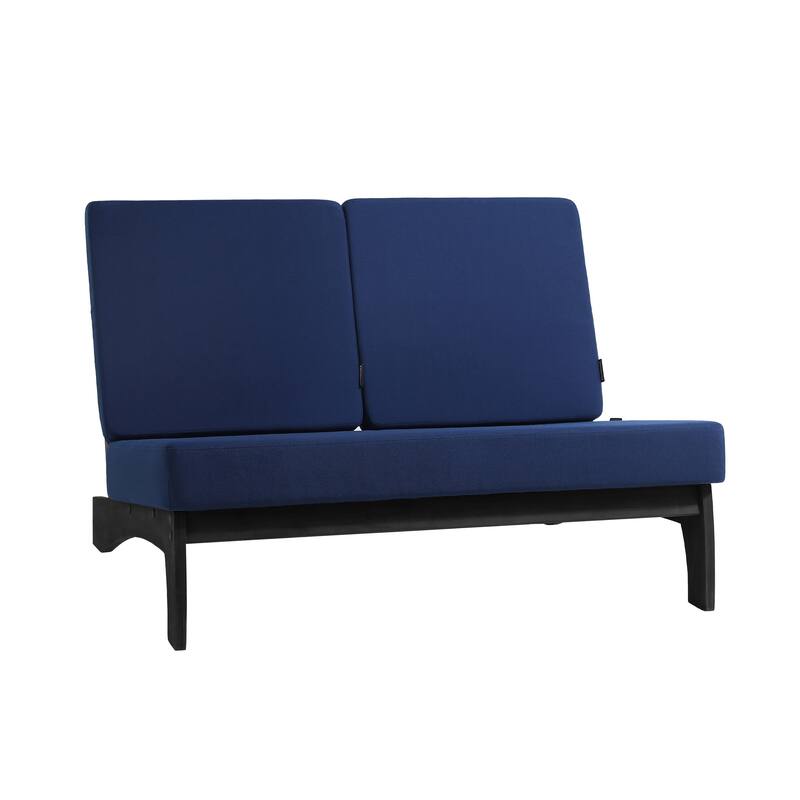 2-Piece Outdoor Teak Wood Loveseat Patio Set with Side Table