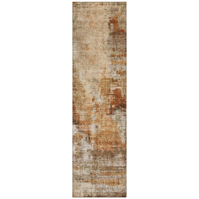 Machine Washable Indoor/ Outdoor Abstact Contemporary Chantille Rug