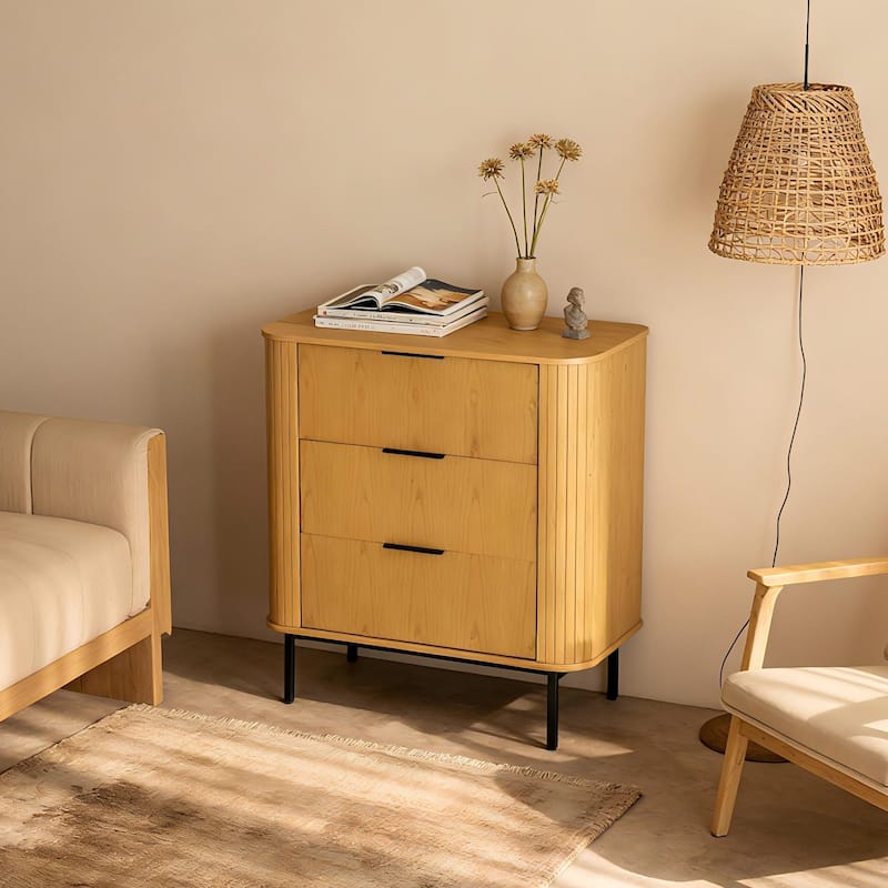 Modern 3 Drawers Wood Chest Storage Cabinet