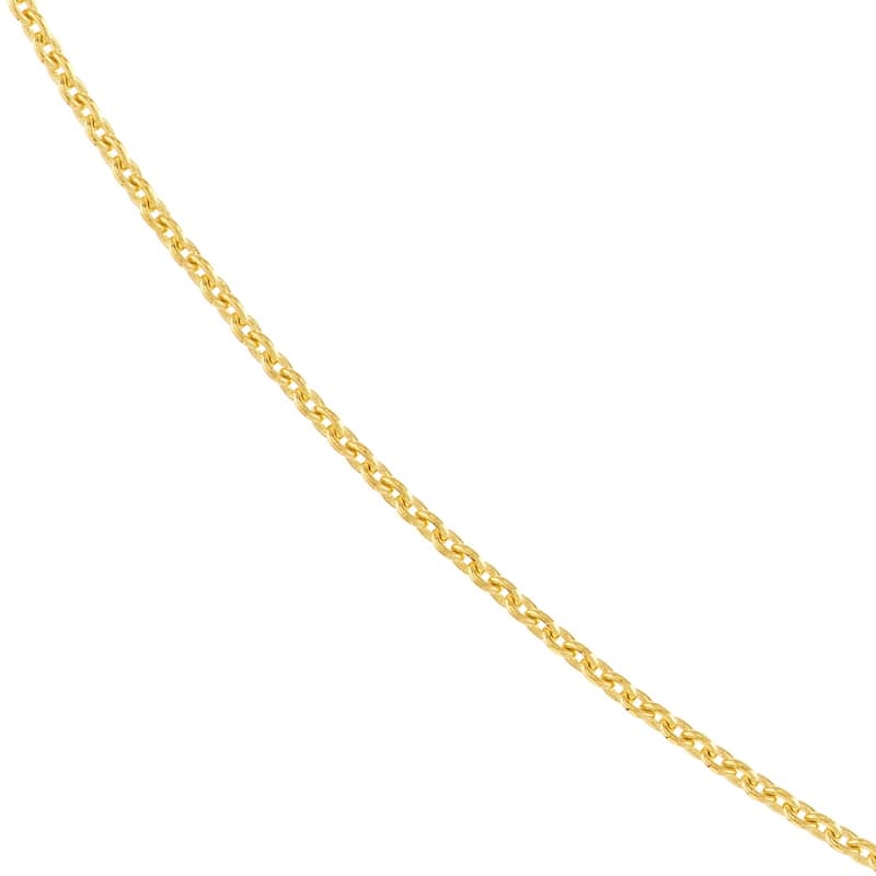 Curata 14k Yellow Gold 0.7mm Cable Chain Necklace (Spring Ring)