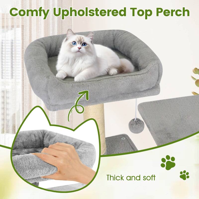 Costway 70” Cat Tree for Indoor Cats with Padded Top Perch, Dual - See Details