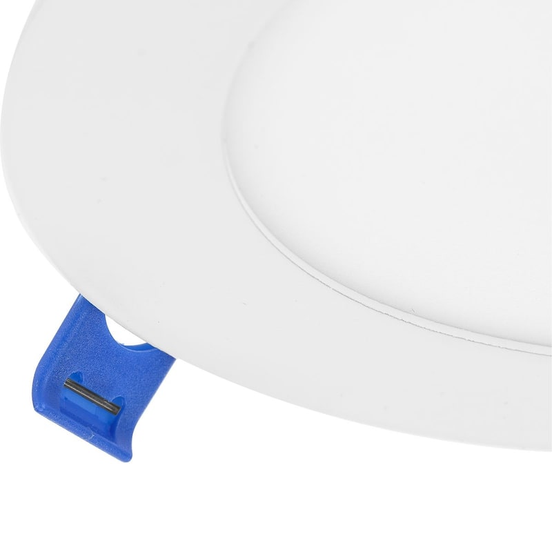 Everlume Collection 6 in. Satin White LED Low Profile Canless Recessed Downlight - 7.165 in x 7.165 in x 1 in