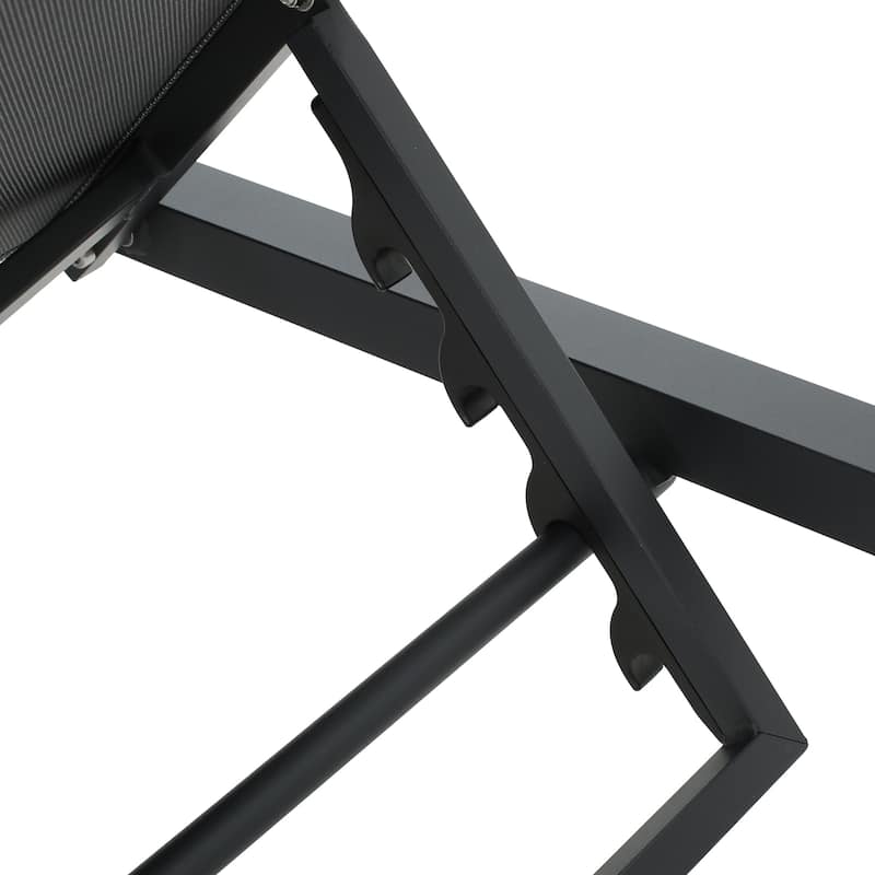 Roomfitters Adjustable Outdoor Chaise Lounge Chair with Cushion and Headrest