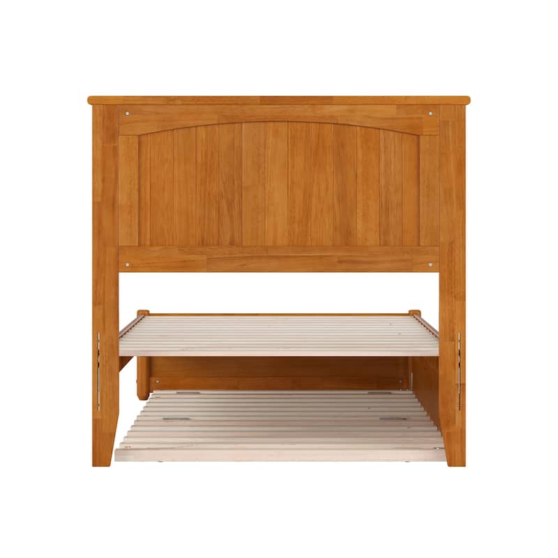 Malta Platform Bed with Panel Footboard and Twin Trundle