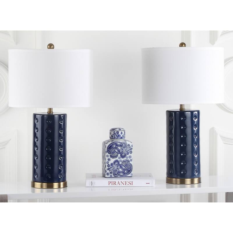 SAFAVIEH Lighting 26-inch Navy Roxanne Table Lamp (Set of 2)