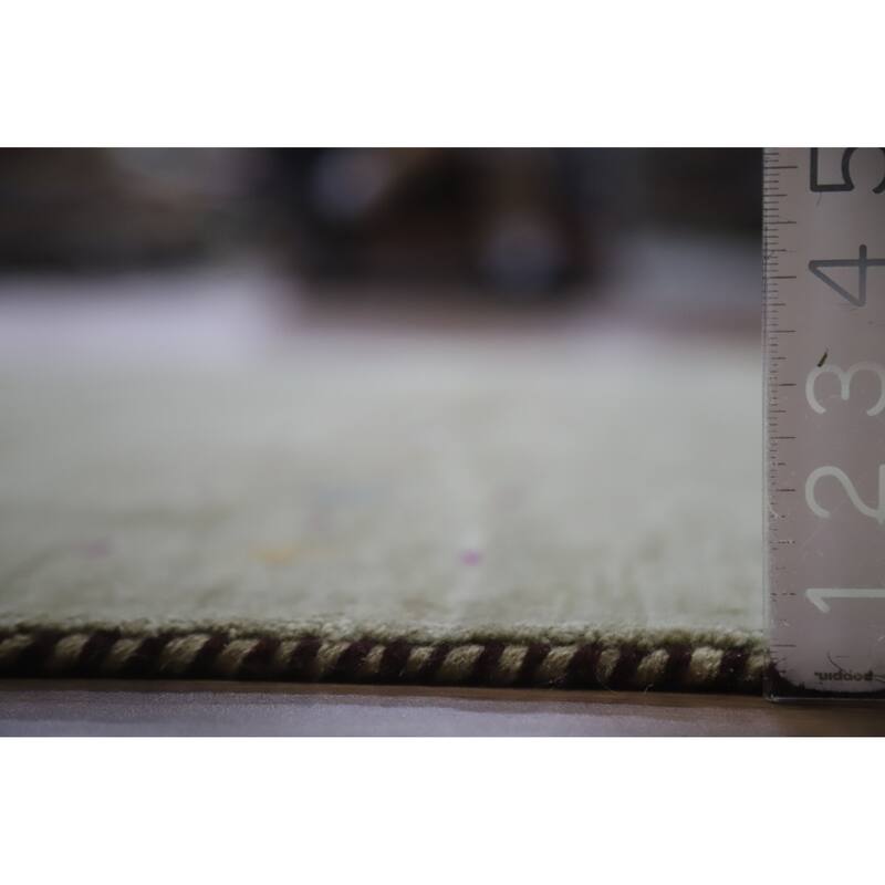 Hand Knotted Oriental 100% Wool Carpet Tribal Animal Pictorial Green Gabbeh Area Rug - 7' 8'' X 4' 11''