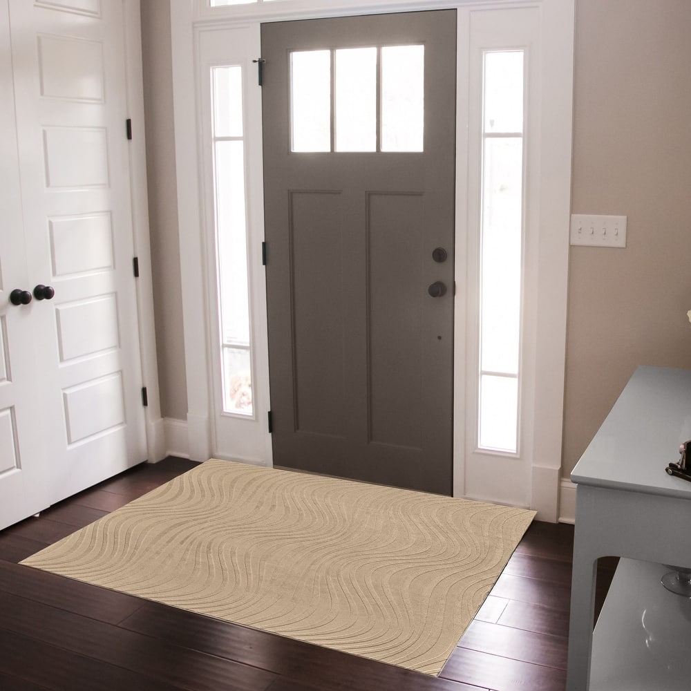 Gertmenian Vida Lomira Soft Polyester High-Low Carved Non-Slip Shag Indoor Area Rug