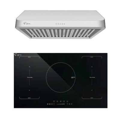 2 Piece Kitchen Appliances Packages Including 36" Induction Cooktop and 36" Under Cabinet Range Hood