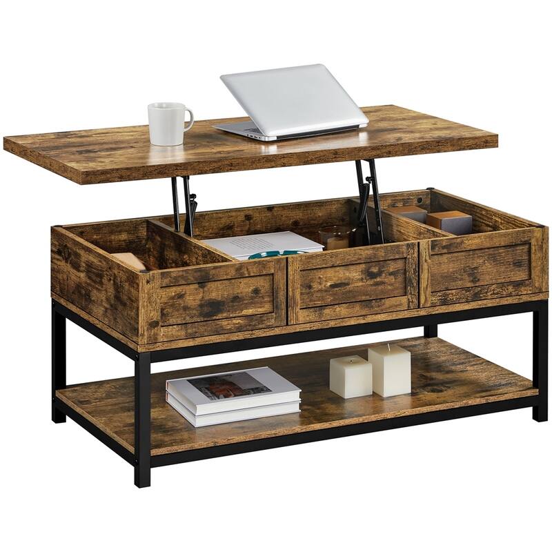 Yaheetech 40" Wooden Lift Top Coffee Table Acent Table w/ Compartments